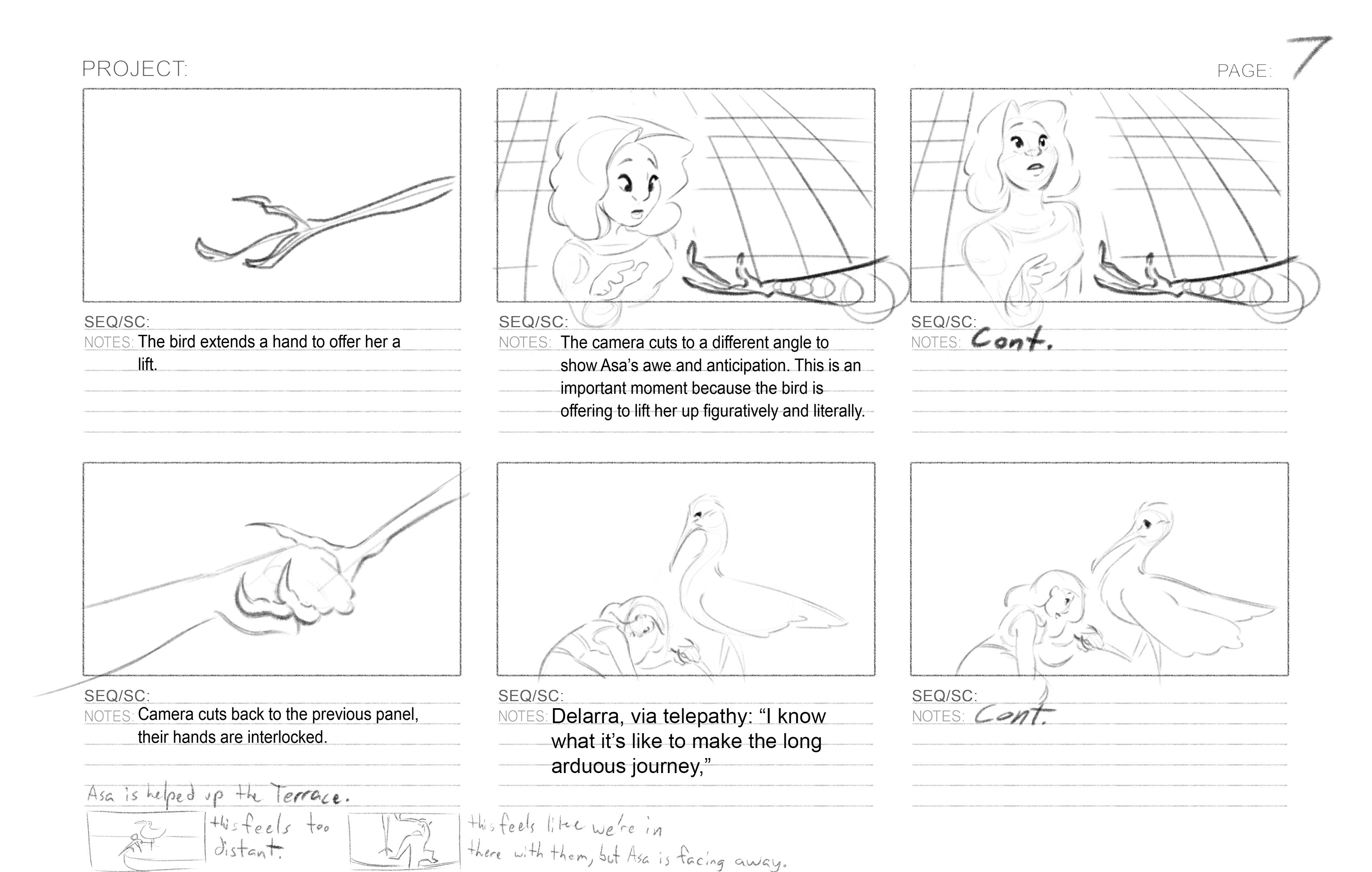 Page 7 of the money bird storyboard sequence
